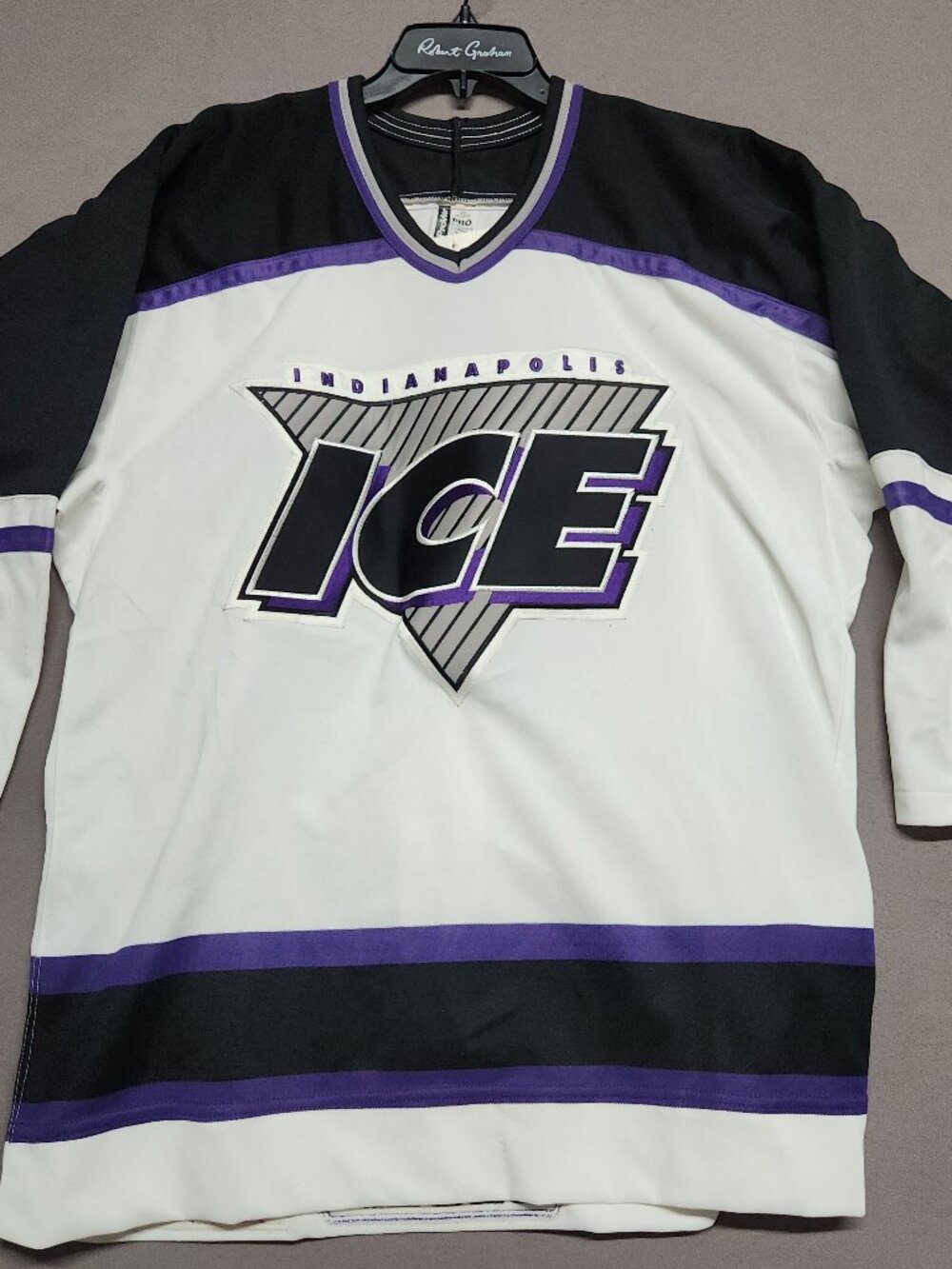 Bauer Prowear Indianapolis Ice Ihl Hockey Jersey Size 44 White Purple 130